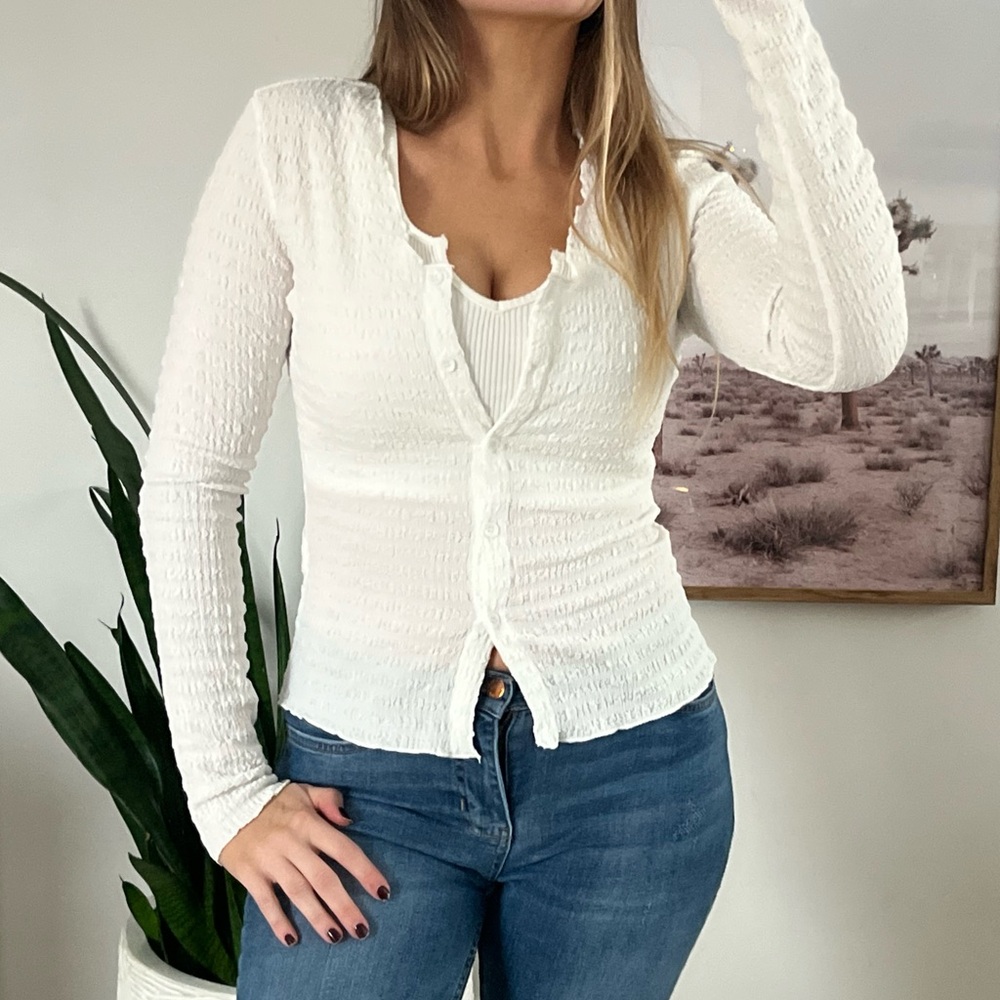 White Long Sleeve Women's Top